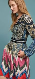 NWT Anthropologie Maeve Sporty Chevron Dress 14